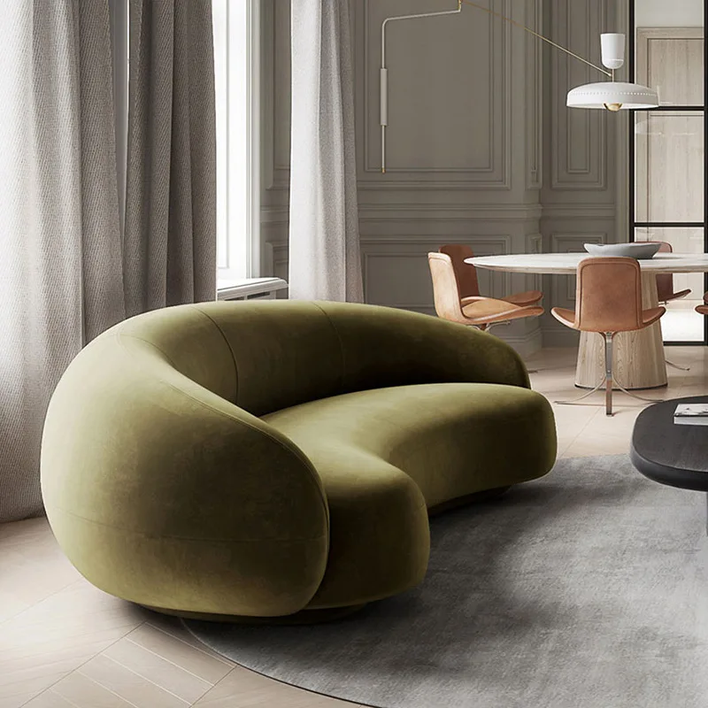 Italian Curved Couch Luxury Modern Design Custom Home Furniture Sitting Living Room Boucle Sofas For Home
