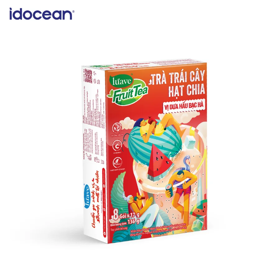 Watermelon Tea Blend Lowest Price Hydrating Cleansing FSSC 22000 Certificate Compact Paper Box Vietnam Factory