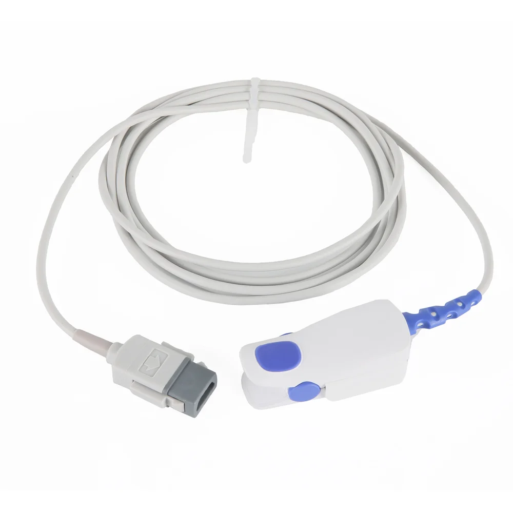 Medical Cables Manufacturer Datex Ohmeda TS-F4-MC /TruSat TD Adult Finger Tip 9 Pin SpO2 Sensor