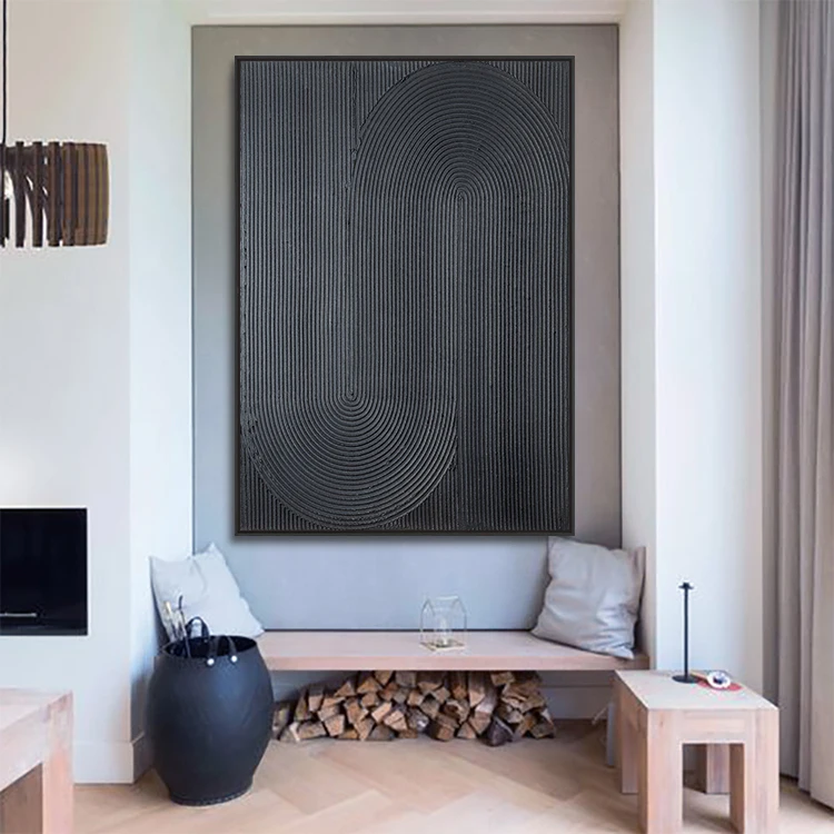 Hot Sale Hand Painted Modern Abstract Painting Minimalist Neutral White Clay Textured Plaster Wall Art