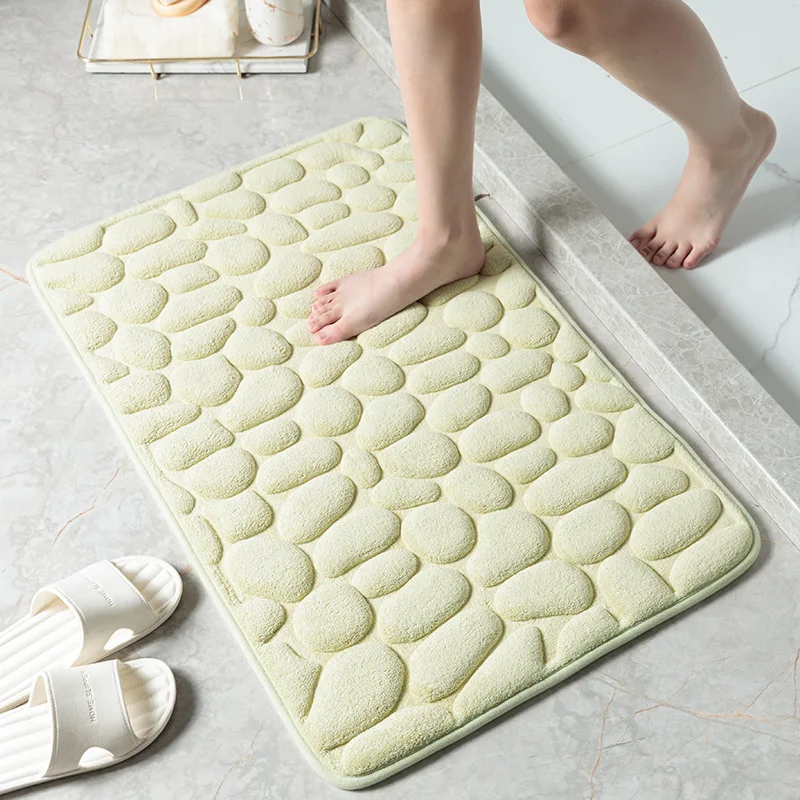 Memory Foam Water Absorbing Soft Foot Mat Solid Color Non-Slip Rug Bathroom Floor Mat