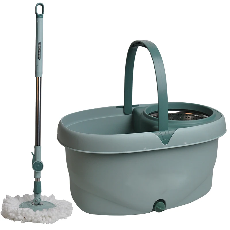 Wholesale 2 in 1 bucket roto mop stainless steel telescopic rod  360 roto mop for indoor