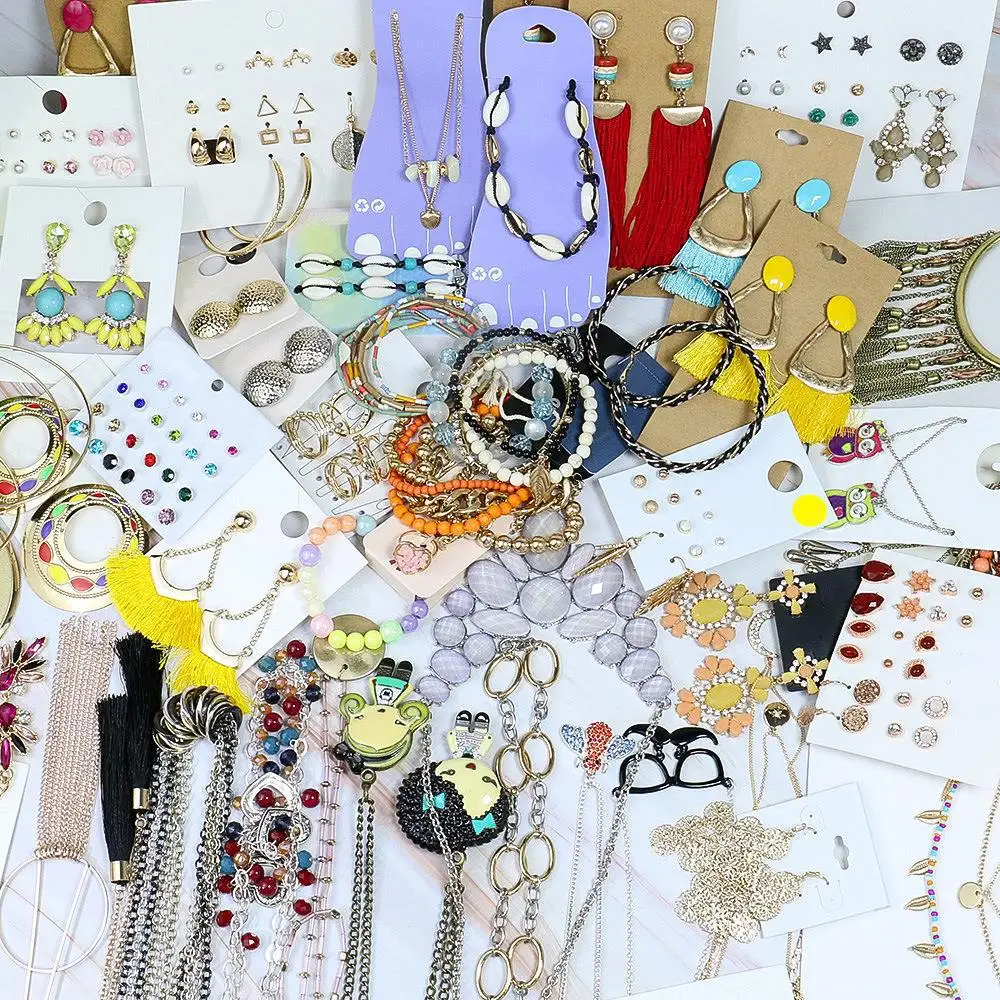 Sale by weight 1kg 70-110pcs fashion bohemian women necklace earring jewelry sale vintage necklace earring bulk