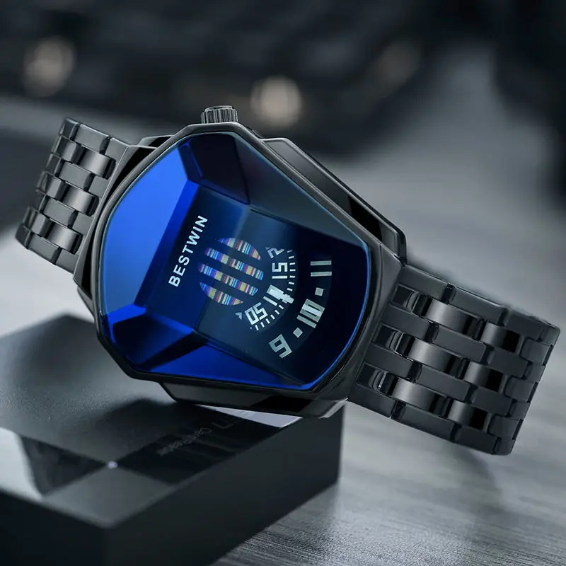 High End Bestwin бренд локомотив тренд наручные часы для мужчин модная мужская даты и дня недели на руку люксовый уникальный дизайн кварцевые