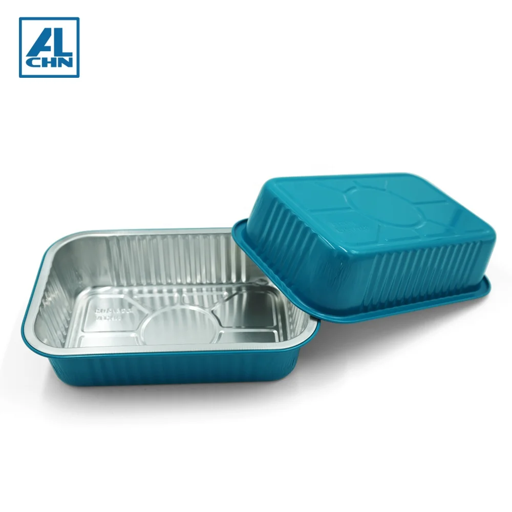 Recyclable Aluminum Foil Food Containers Can Be Heated Directly by Open Flame Disposable Kitchen Customized Container With Lid