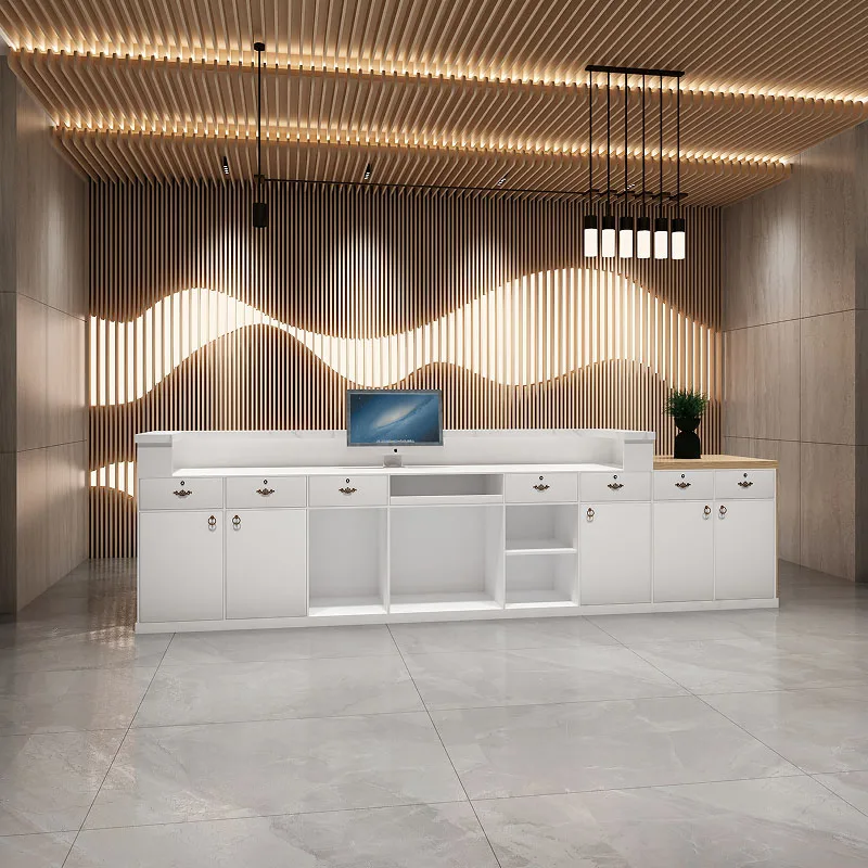 Luxury Clothing Shop Cash Table Register Retail Wooden Counter Cashier Desk Store Boutique Checkout Counters for Sale