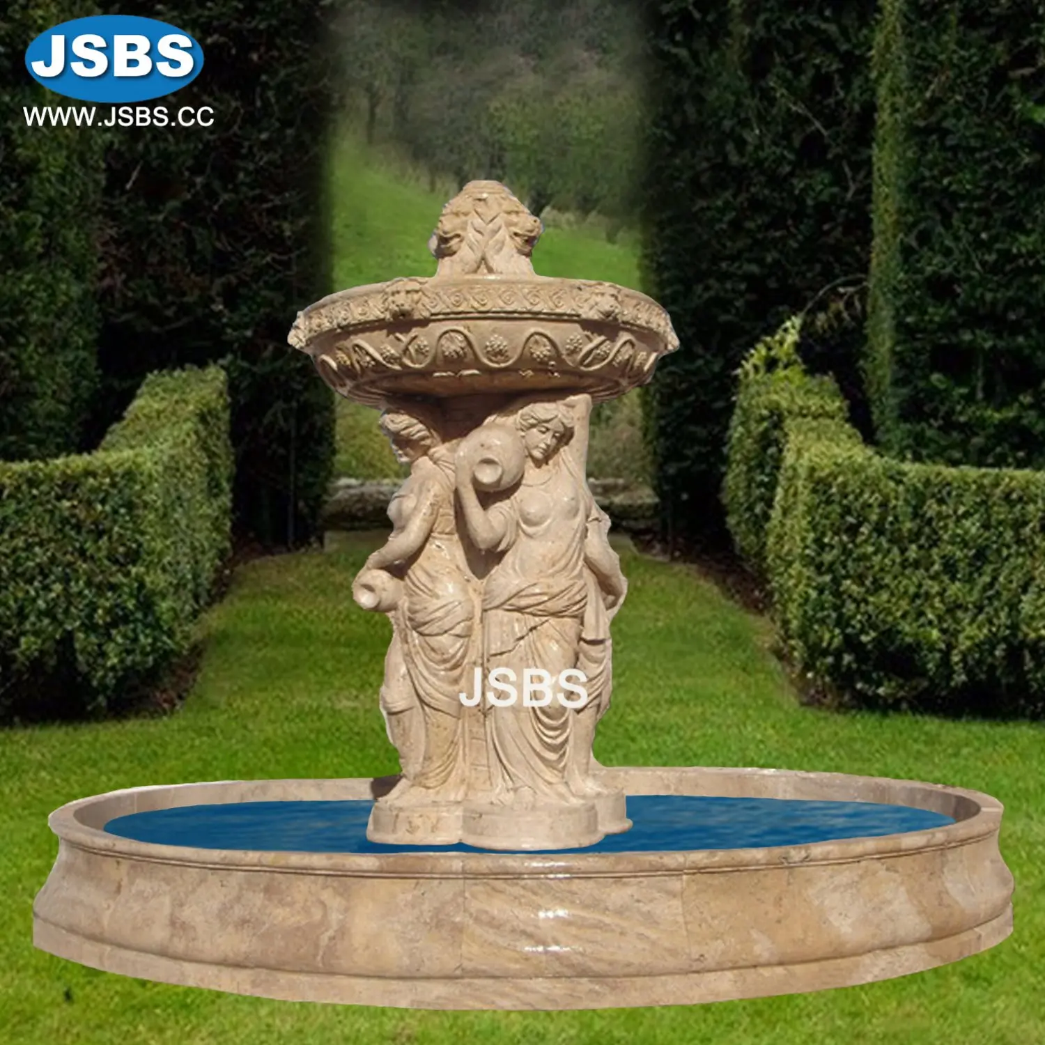 Stone Fountain | Water Fountain Statues | Marble Nude Lady Fountain for Patio Decoration