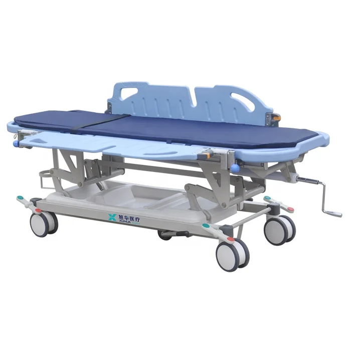 Medical Folding Adjustable Ambulance Patient Transfer emergency bed Hospital Stretcher Trolley