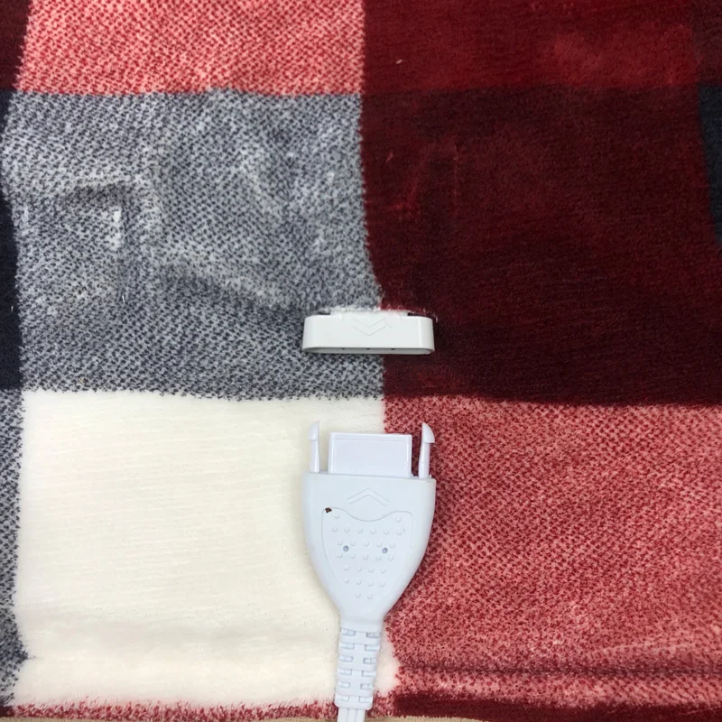 110V-120V Washable Soft Sherpa Plaid Electric Heated Over Blanket with ETL  Certification