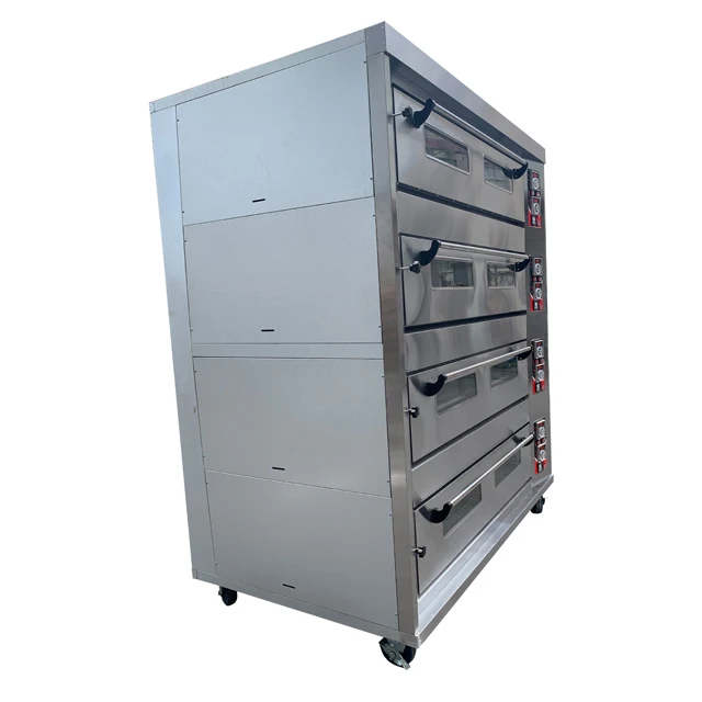 Industrial Bread Toast Baking Ovens 4 Deck 16 Tray Gas Pizza Loaf Oven for Bakery