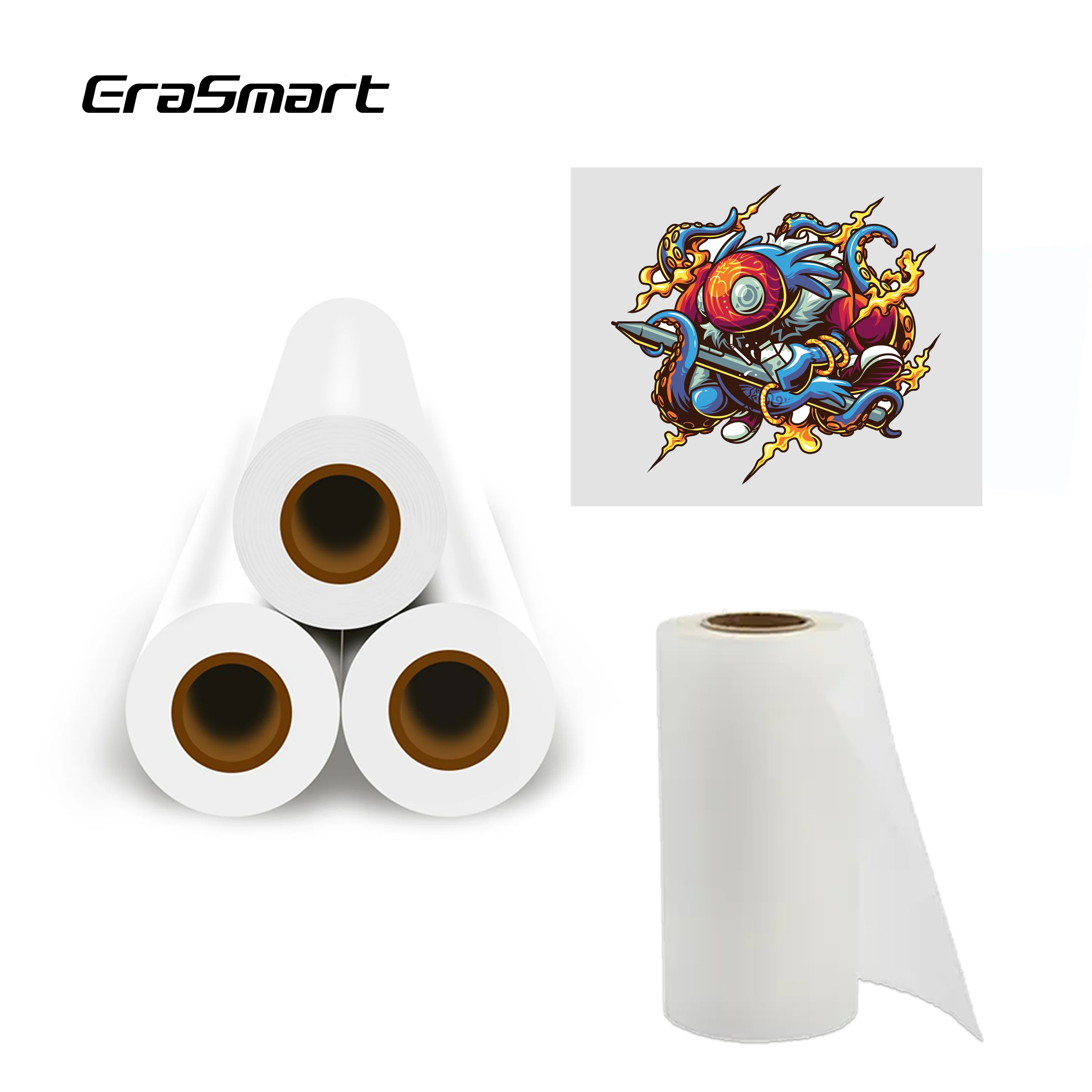 Erasmart Hot Sale Dtf Printer Film Paper Heat Transfer Pet Film Roll  A3 A4 Dtf Pet Film For Dtf Printer Printing Machine