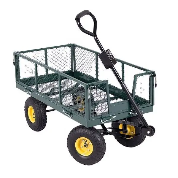 Portable Heavy Duty Steel 4 Wheel Beach Wagon Atv Tire Hauling Car Tool Grocery Food Cart hand Trolley