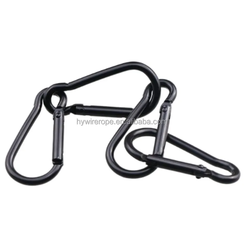 No. 5 S-shape electrophoretic black matte aluminum alloy mountaineering buckle bag buckle connection pendant