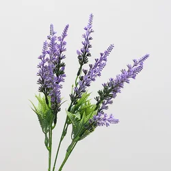 Simple Design Plastic Branches Artificial Purple Lavender Office Desktop Decoration Artificial Flowers