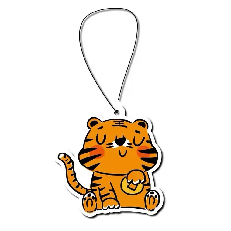 New Long Lasting all scents designer printed paper liquid car Pink pig logo scented custom air freshener for gift