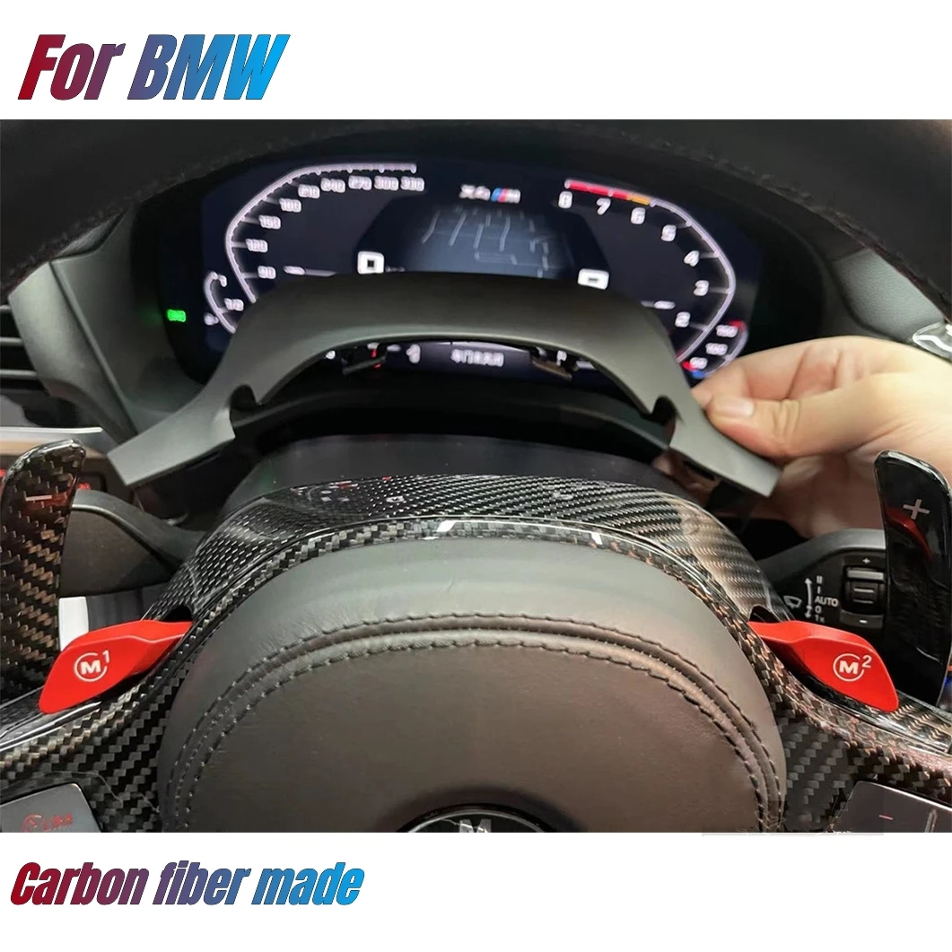 MRD Dry Carbon fiber steering trim cover for BMW X3M X4M M3 M4 M5 M8 interior trim clip on