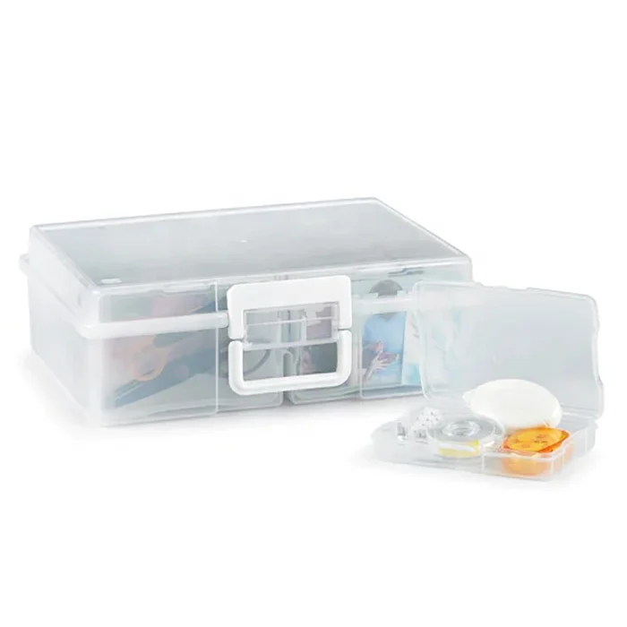 plastic photo card storage container with 16 mini cases photo storage box 4x6 transparent plastic container