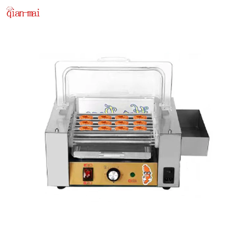 Roasted Sausage Roller Machine Five Roots Commercial Party Sausage Roller BBQ Camping Cooking Hot Dog Grill Machine