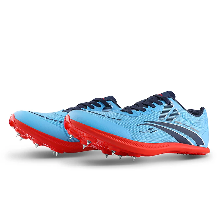 Thick sole sprint track and field nail shoes Body test competition men and women 911 black sole Lightning spikes Volandi