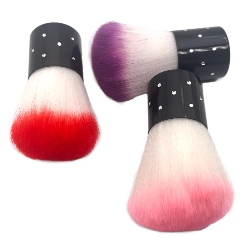 Professional Hair Handle Nylon Makeup Pedicure Acryly Rainbow Glitter Gel Nail Dust Art Cleaning Brush Tool Manicure Powder Soft