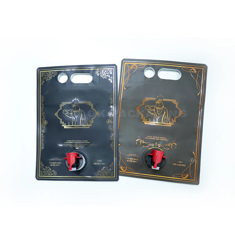 Custom Gravure Printing 1L 2lL3L 4L 5L  Secure Doypack Wine Pouch Liquid Packaging Bag Stand Up Bag In Box With Valve