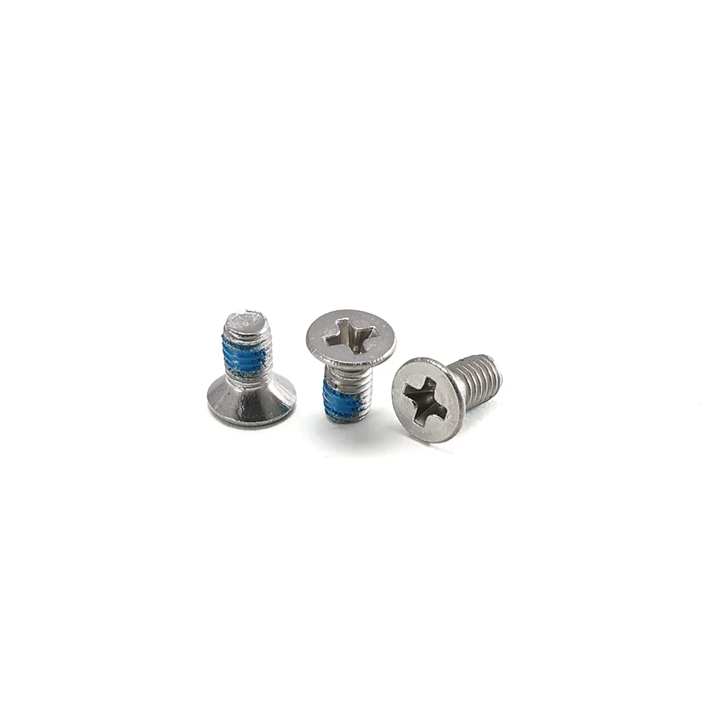 Factory Price M5 Iron Glue Dispensing Screw Countersunk Cross Screws Stainless Steel With Blue Nylon Patch