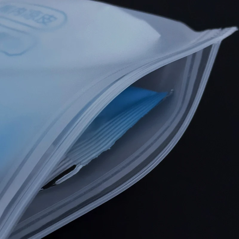 custom printing logo cpe frosted poly bag with zipper resealable matte plastic/frosted slider zip lock packaging bags for pac