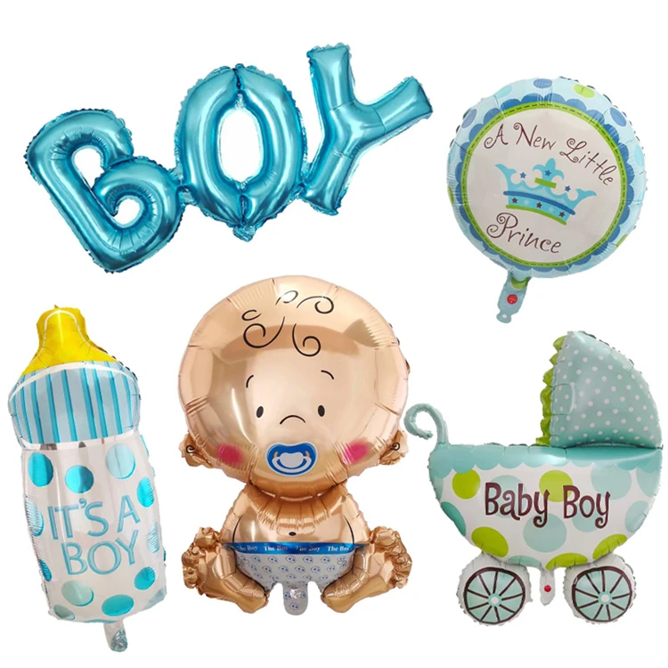 Hot Sale Baby Gender Reveal Foil Balloon Sets Pacifier Baby Milk Bottle Baby Shower Birthday Inflatable Air Balloon Decorations