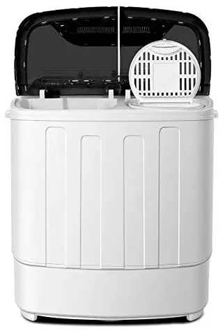Portable dual-tub washer with a wash and rotary circulation compartment for home