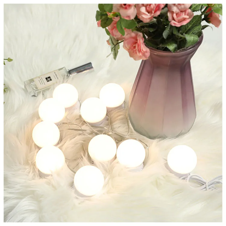 3 color LED Vanity Mirror Lights Hollywood Style fill lamp with USB dimmer makeup Mirrors light bulbs Lighting for Bathroom