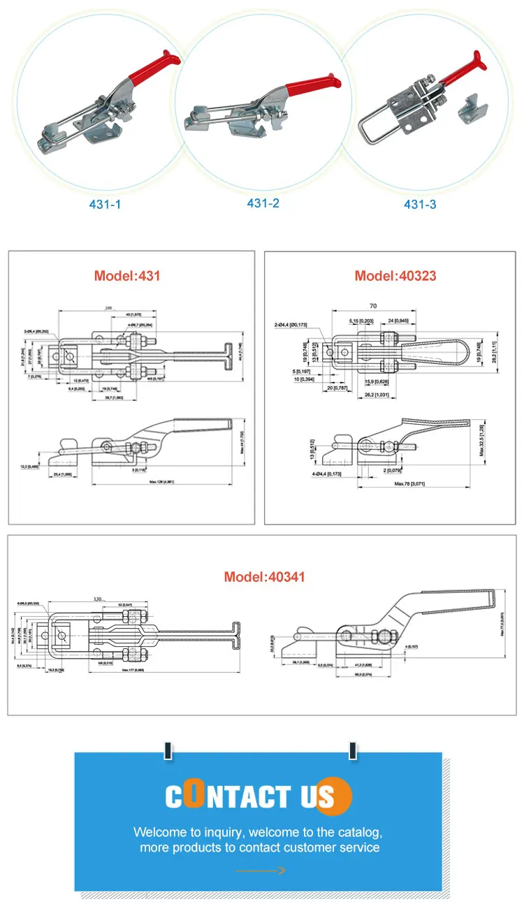 Toolbox Toggle Latch Quick-Release toggle latch clamp 40323 431 40341 antislip hand tool toggle clamp from Bingshuo Hardware