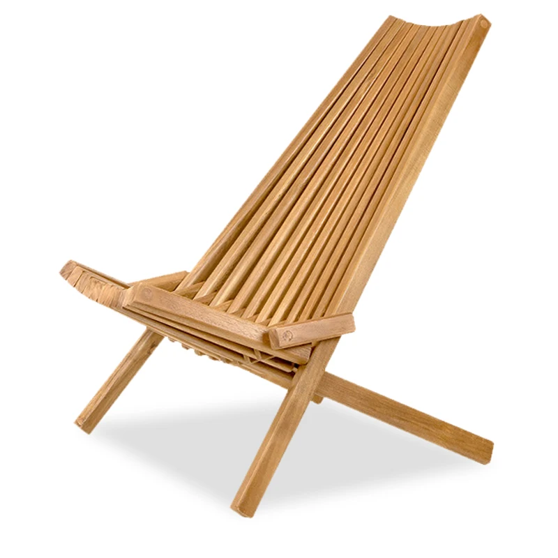 Portable Beach Folding Outdoor Wood Camping Beach Chairs Recliner Sleeper Lazy Chair