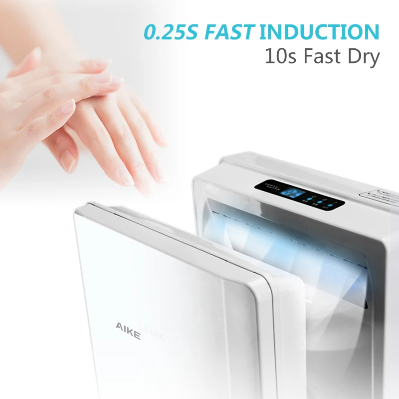 Ручная сушилка, автоматическая высокоскоростная струйная сушилка для рук, коммерческая двухсторонняя сушилка 1850 Вт AK2070S