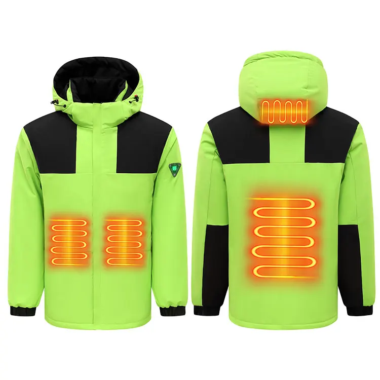 Fashionable Heated Hoodie Coat 4 Heat Zones Rechargeable Lightweight Men Smart Winter Outdoor Heating Jacket