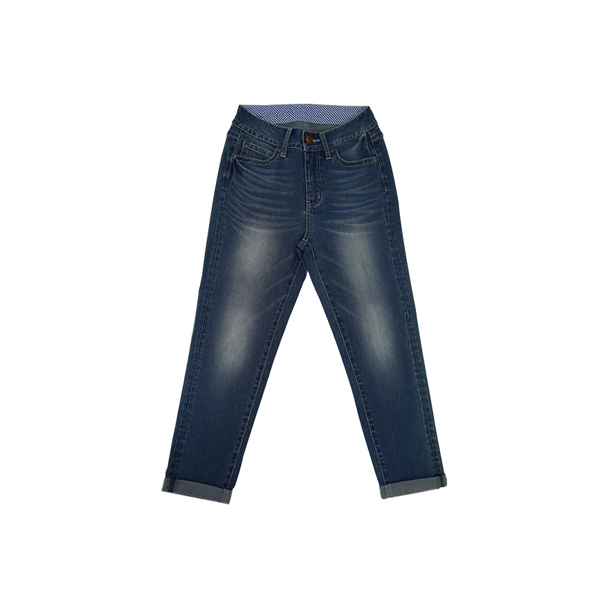 Casual daily goods denim fabric manufacturer jeans women custom