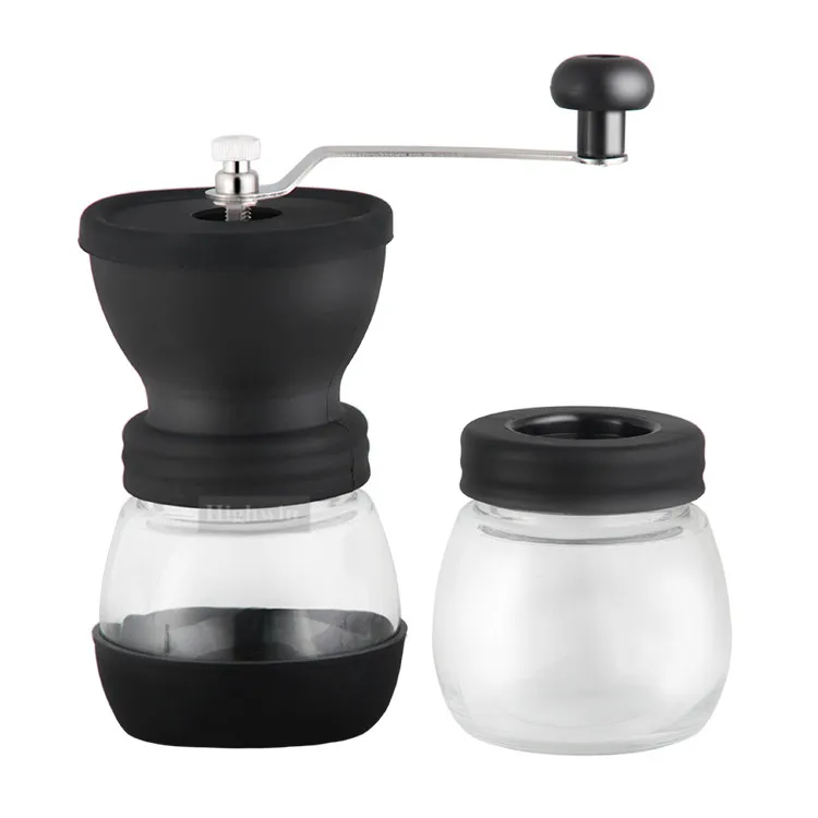 Portable Steel Burr Coffee Grinder Borosilicate Glass Manual Coffee Grinder