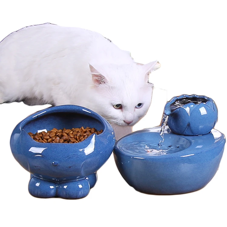  Ceramic Cat Feeder Bowl Home Use Smple Food Dispenser Pet Drinking Water Slow