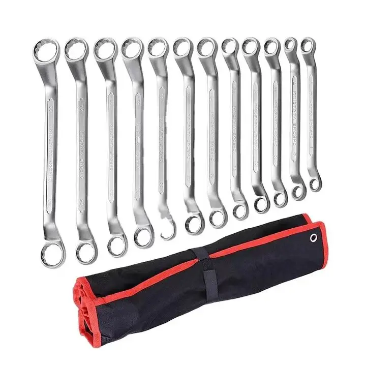 professional supply 12pcs double offset ring spanner set  CRV Box end  Wrench Set box end Ring spanner for Auto Repair