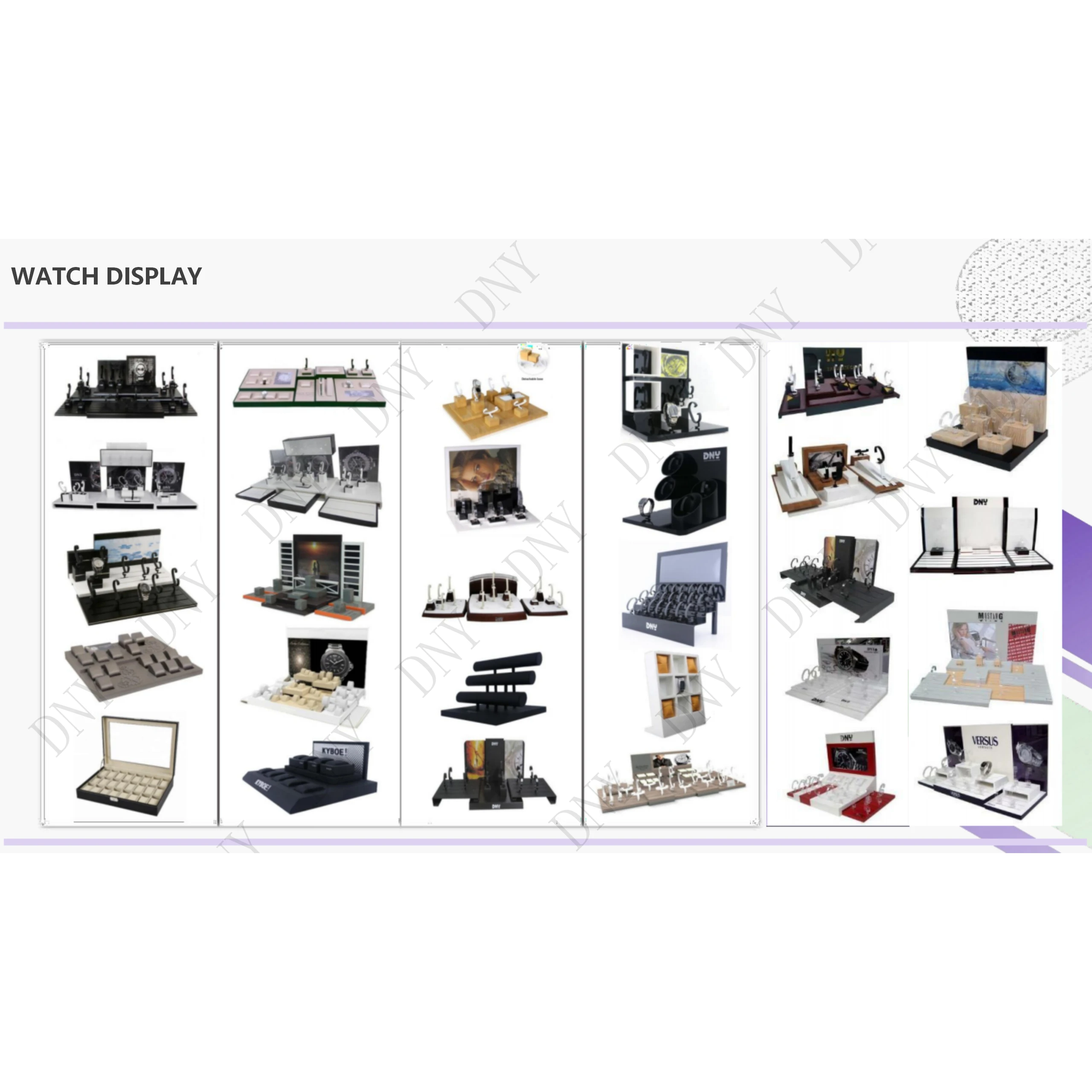 Factory custom fashion acrylic watch display stand set for shop counter add brand influence