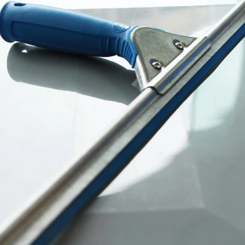 Premium commercial janitorial supplies 14 inch blue soft rubber trident window glass cleaning squeegee with long handle