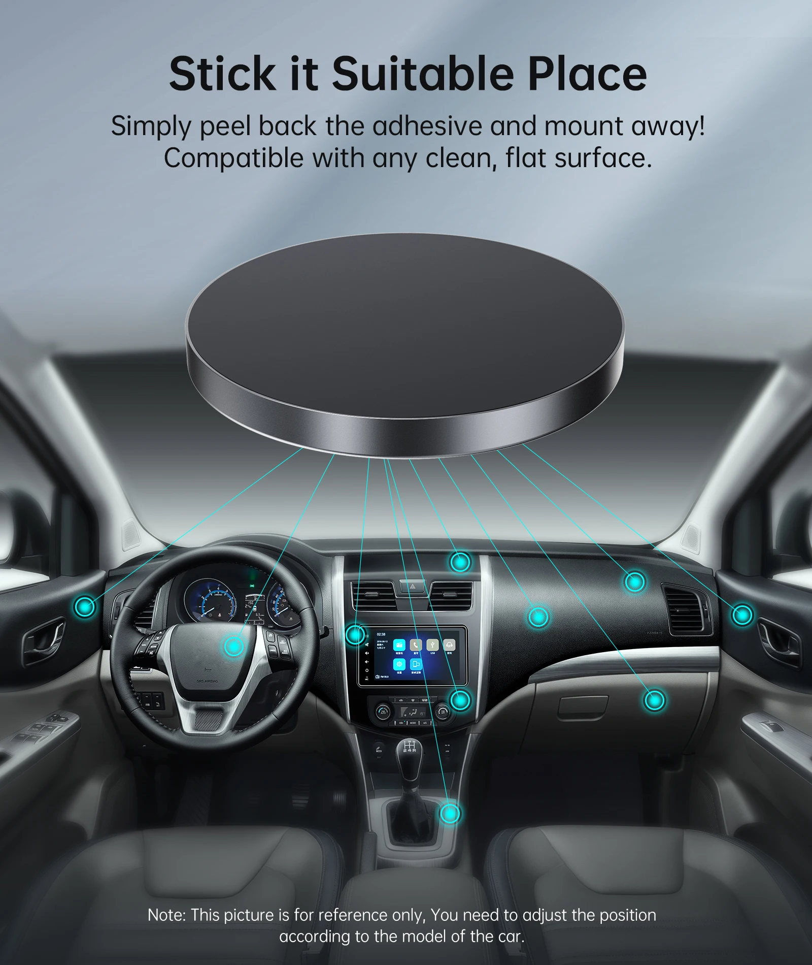 Universal Aluminium Alloy No Metal Plate Needed Sticky Magnetic Adapter Magnetic Phone Holder For MagSafe