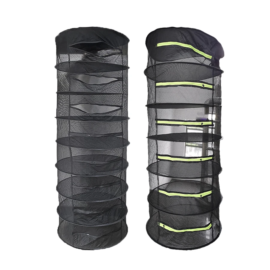 8-Layer Hanging Drying Net with Zipper Foldable Herbal Drying Net Rack, For Drying Herbs, Fruits, Tea, Small Clothes