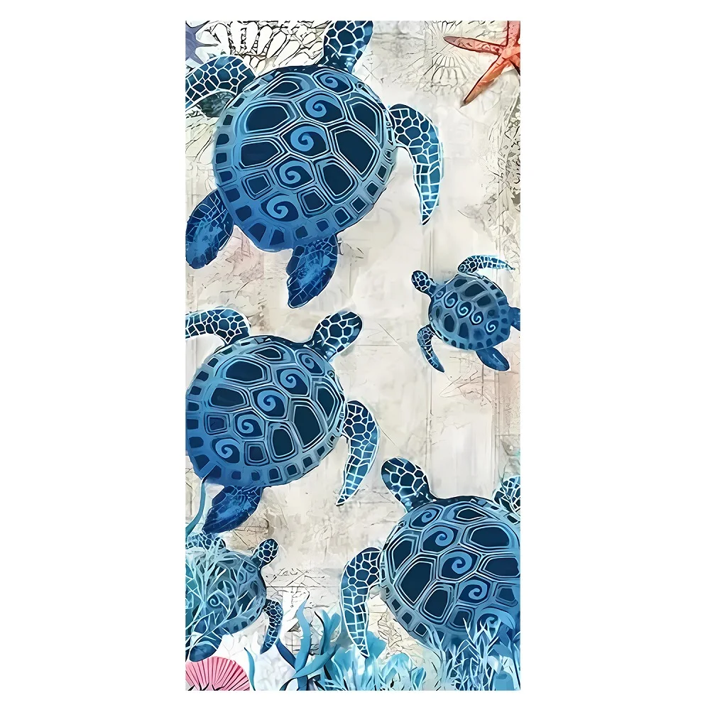 Summer Beach Sport Yoga Towel Non Slip Turtle Printed Travel Towel Quick Dry Microfiber Soft Absorbent Swimming Sand Free Towel