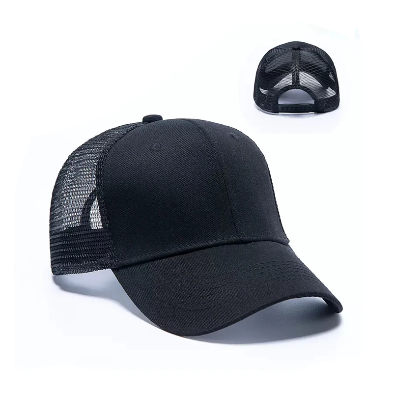 Black Customizable Color Cotton Baseball Logo Trucker Hats Wholesale Fashion Simple Hot Sale