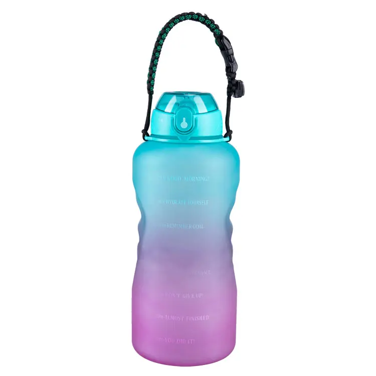 New amazon hot selling  64 oz water bottle BPA free time marker water bottles for gym and sports with straw