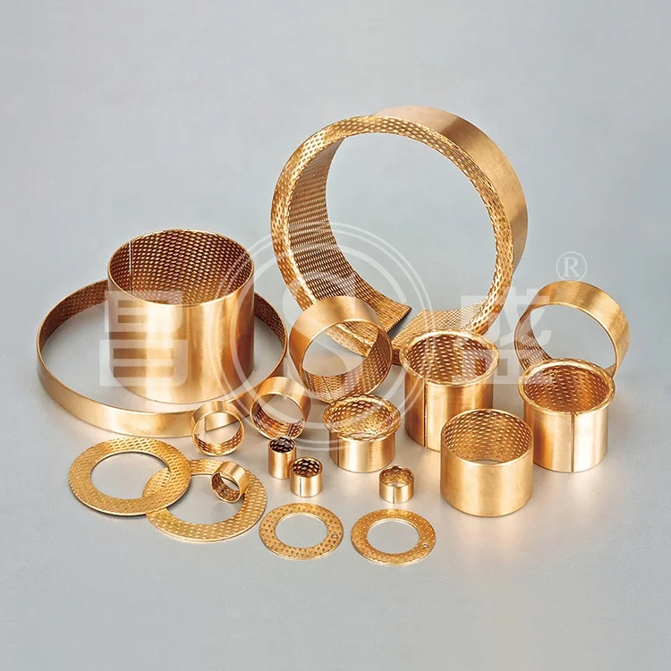 FB090 Bronze Bushing With Diamond Shaped Lubrication Indents WB800 Good Lubricated Bronze Bearing BK090 HB120 Wrapped CuSn6 Bush