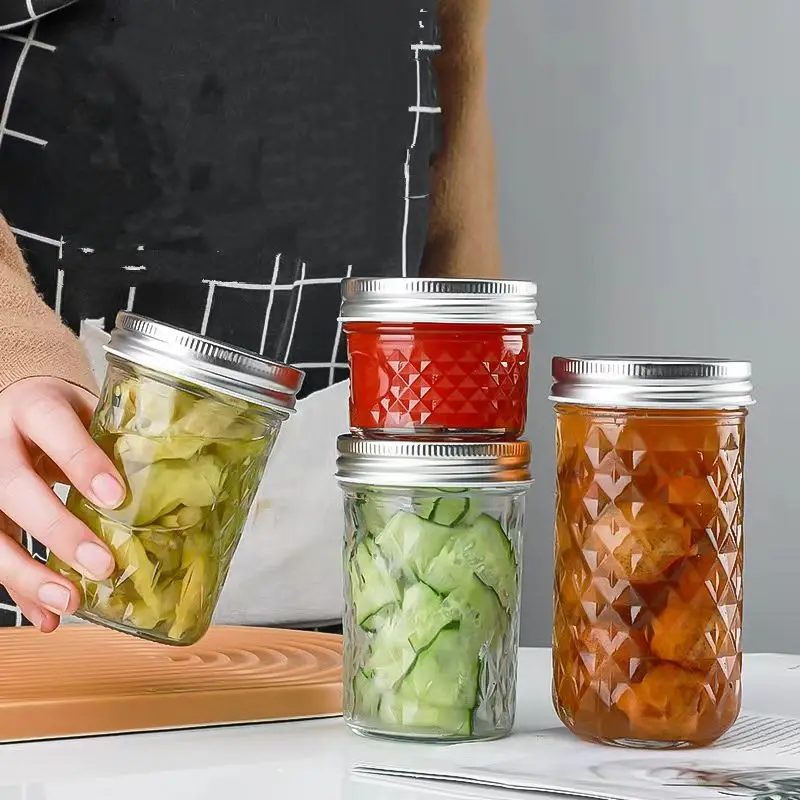 Caviar milk vegetables jar rhomboid storage jar for kitchen