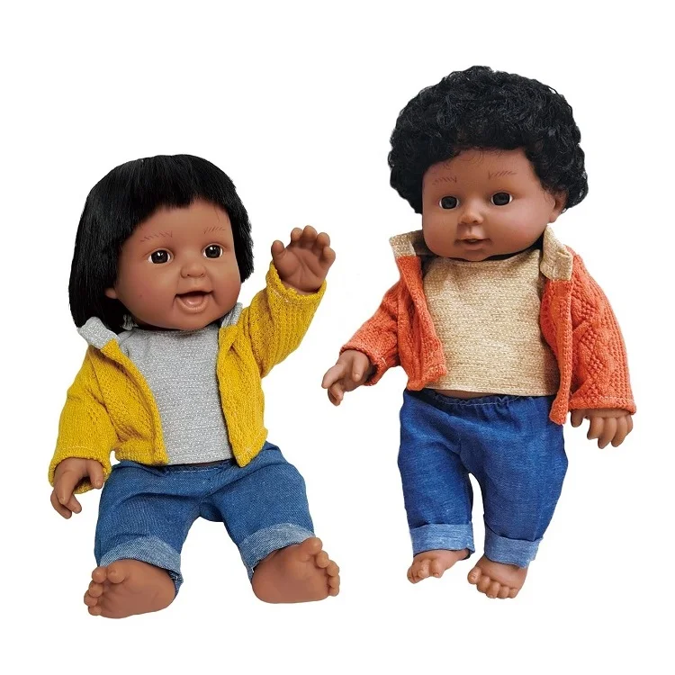 30 CM black dolls toy lowest MOQ high quality kids black boy doll with customization
