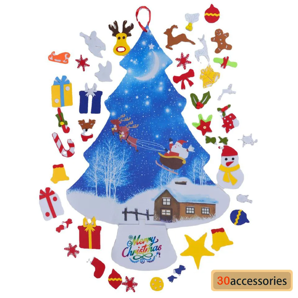 Лидер продаж, подвесные детские игрушки, цифровая печать, войлок, Рождественская елка, украшение, яркая декоративная Комбинация