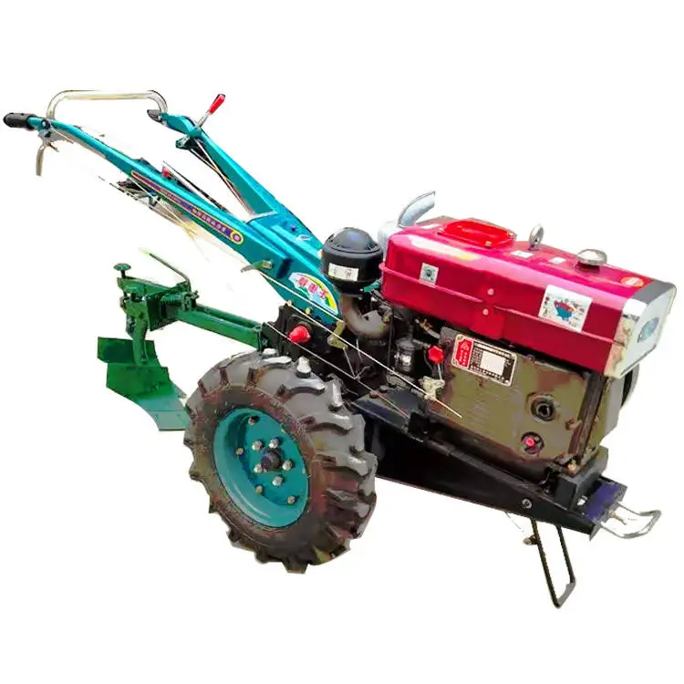 high quality walking mini 2 wheel diesel power tiller 14 hp 18hp 32 hp walk behind tractor farming agricultural with plow